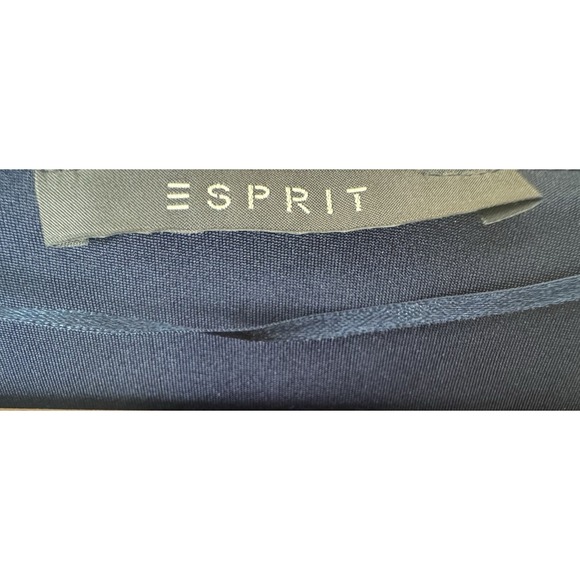 Vintage 90s ESPRIT Dress Turquoise & Navy Floral Women's Size Large Short Sleeve - Picture 3 of 8